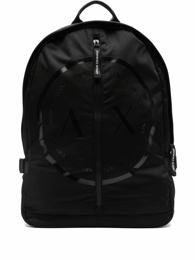 Armani Exchange logo-print backpack - Black Cover