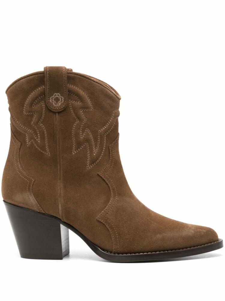 Maje suede cowboy boots - Brown Cover