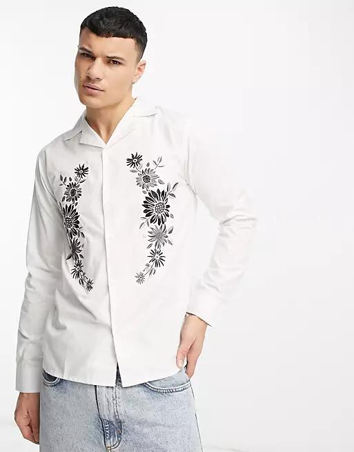 Bolongaro Trevor shirt in white with black flower print Cover