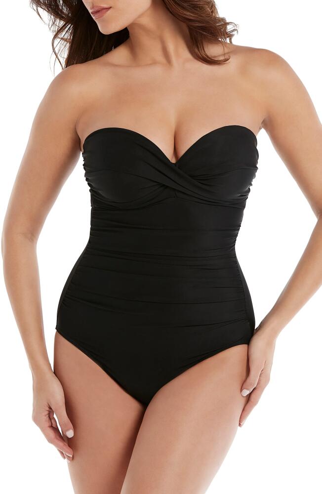 Miraclesuit Rock Solid Madrid Bandeau One-Piece Swimsuit in Black Cover