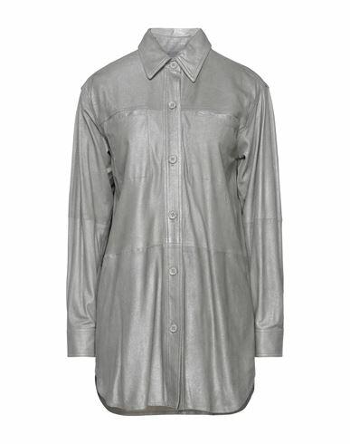 Lorena Antoniazzi Woman Shirt Grey Bovine leather Cover