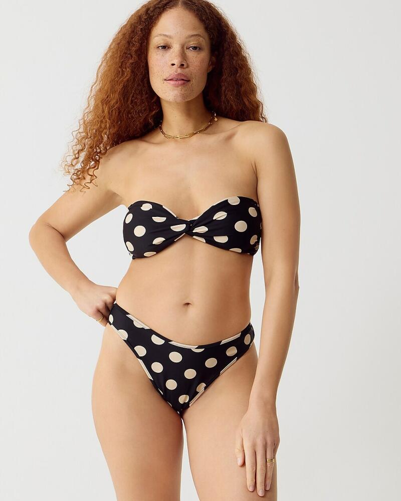 J.Crew '90s high-leg bikini bottom in reversible dot-stripe print Cover