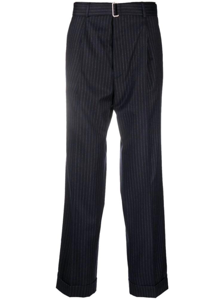 Officine Generale pinstripe-print pleated trousers - Blue Cover