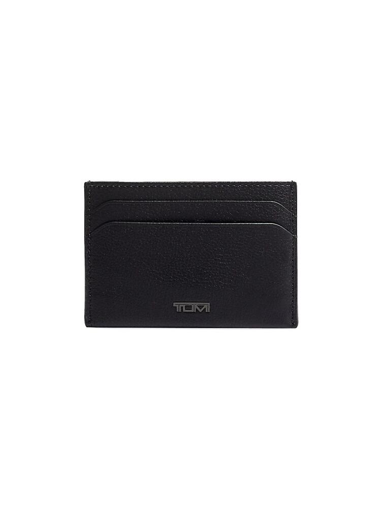 TUMI Men's Nassau SLG Leather Card Case - Black Cover