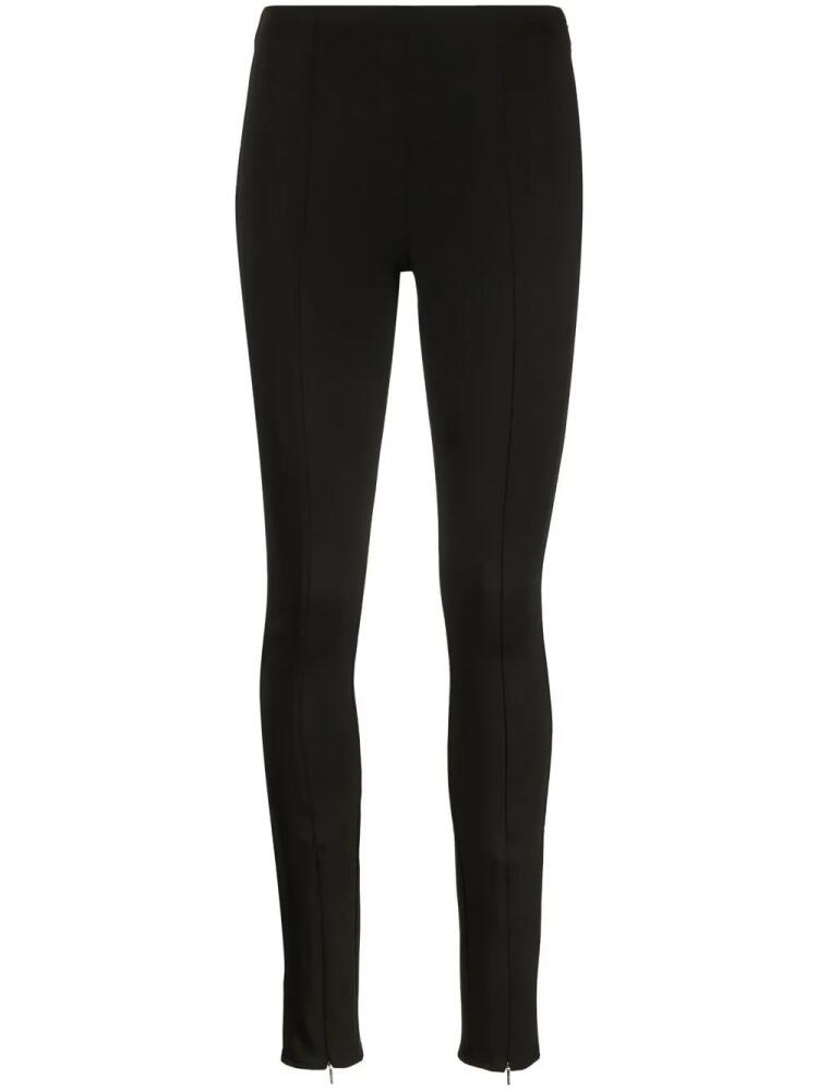 Calvin Klein logo-embroidered cuff-zip leggings - Black Cover