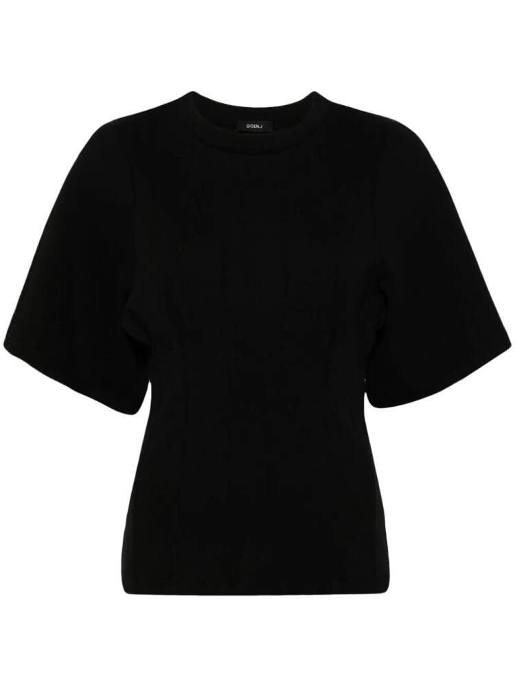 Goen.J ruched-detailing cotton T-shirt - Black Cover