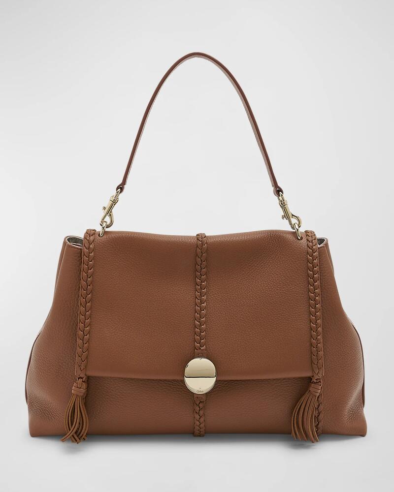 Chloe Penelope Large Top-Handle Bag in Smooth Grained Leather Cover