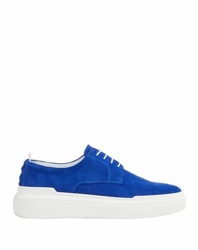 8 By Yoox Suede Leather Low-top Sneaker Man Sneakers Bright blue Calfskin Cover