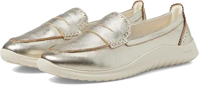 Cole Haan Zerogrand Meritt Leather Loafers (Soft Gold Talca/Ivory) Women's Flat Shoes Cover