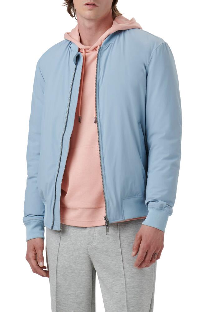 Bugatchi Water Resistant Reversible Bomber Jacket in Dusty Blue Cover