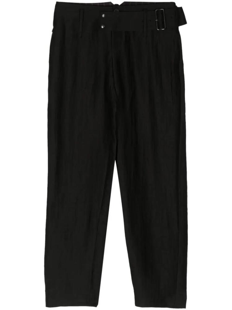 Yohji Yamamoto belted straight-leg trousers - Black Cover