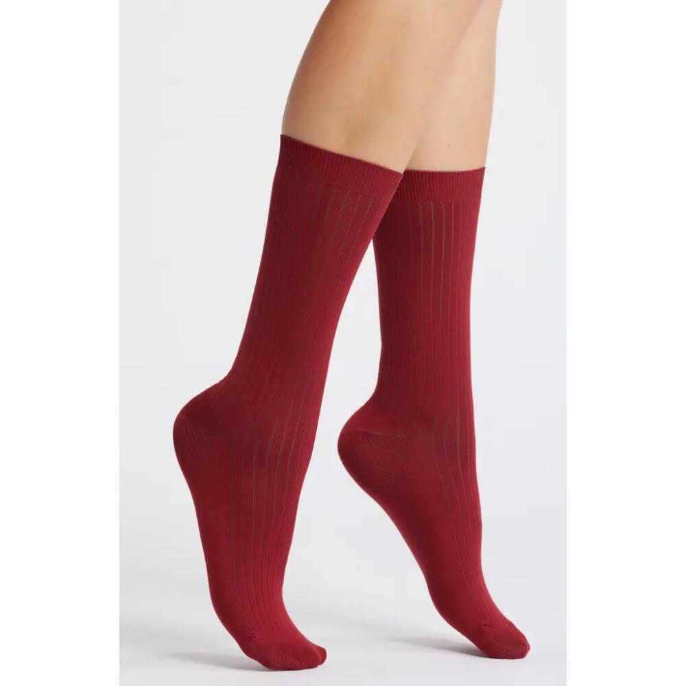 Nordstrom Rib Crew Trouser Socks in Red Grape Cover