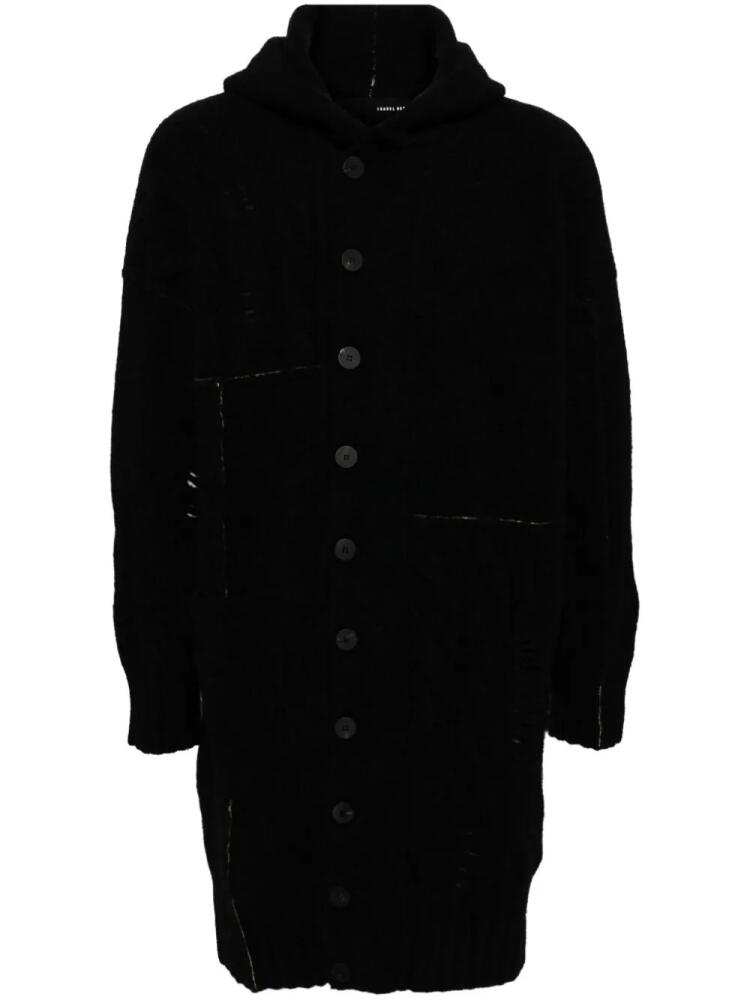 Isabel Benenato knitted hooded coat - Black Cover