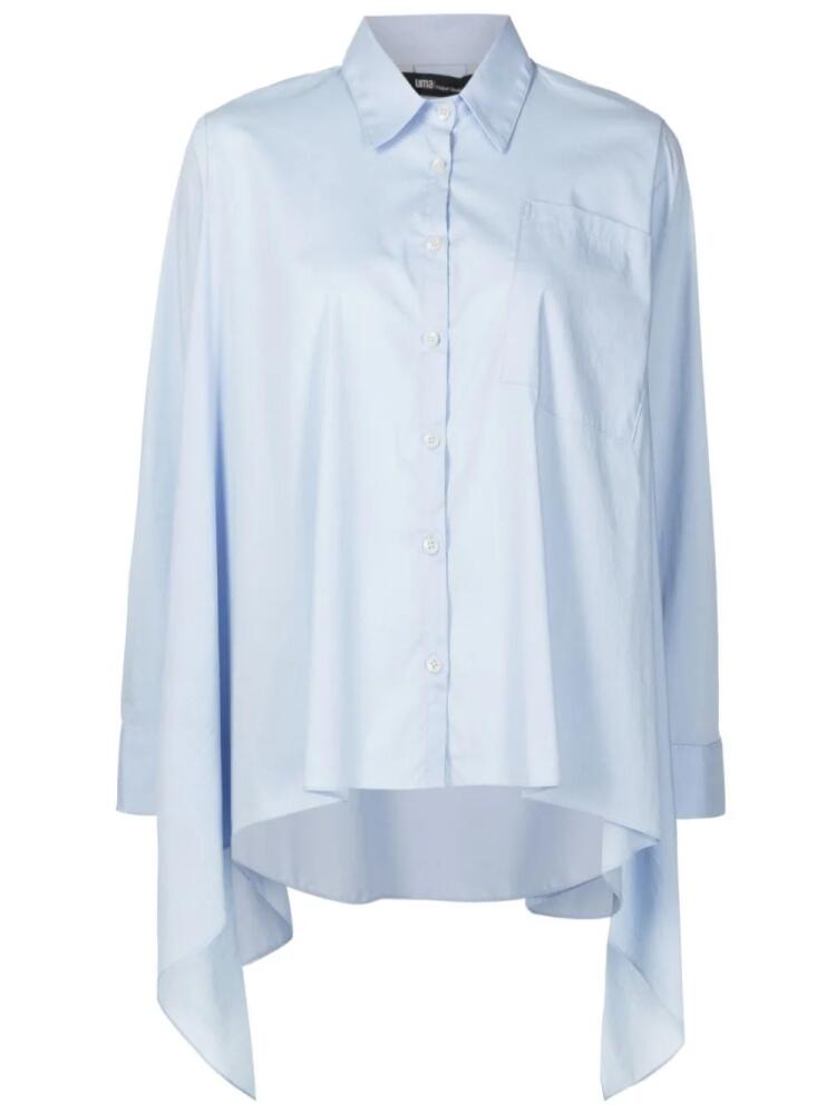 Uma | Raquel Davidowicz draped-detail classic-collar shirt - Blue Cover