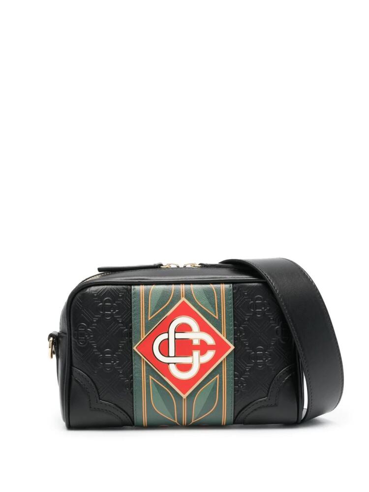 Casablanca logo-plaque crossbody bag - Black Cover