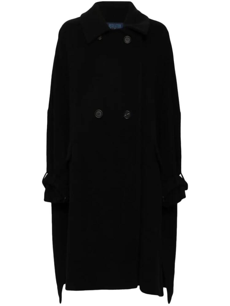 Yohji Yamamoto double-breasted wool-blend coat - Black Cover