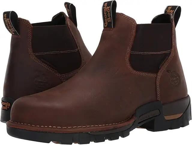 Georgia Boot Eagle One Waterproof Chelsea Soft Toe (Brown) Men's Boots Cover