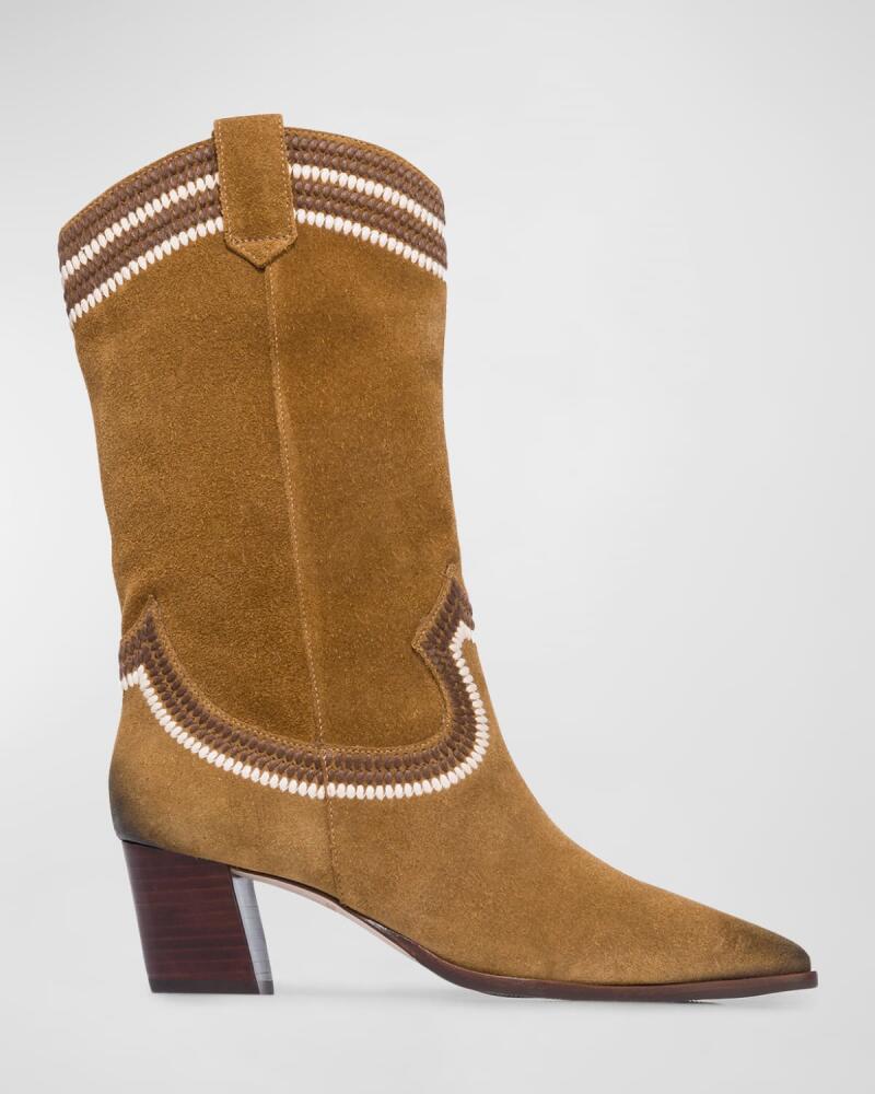 Bernardo Fremont Embroidered Suede Western Boots Cover