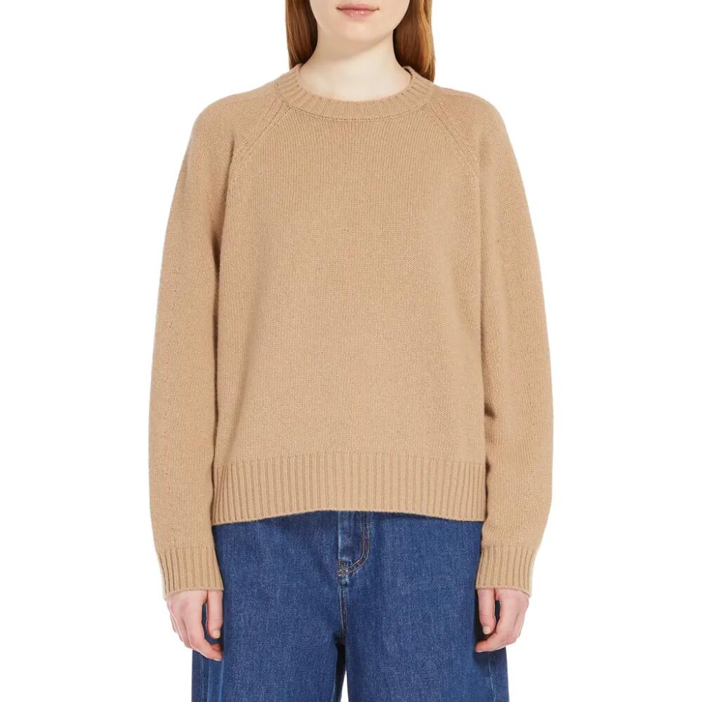 Weekend Max Mara Gabbia Virgin Wool Crewneck Sweater in Camel Cover