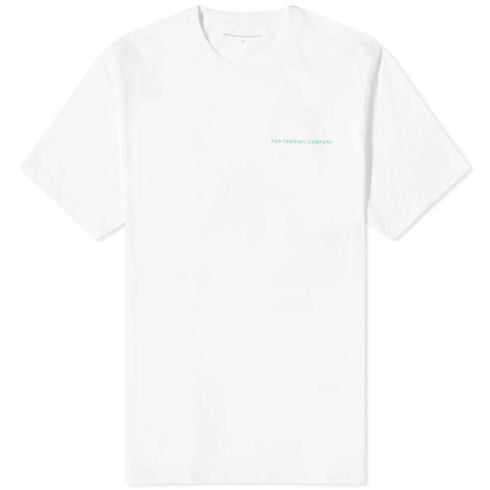 POP Trading Company Men's Logo T-Shirt in White/Peacock Green Cover