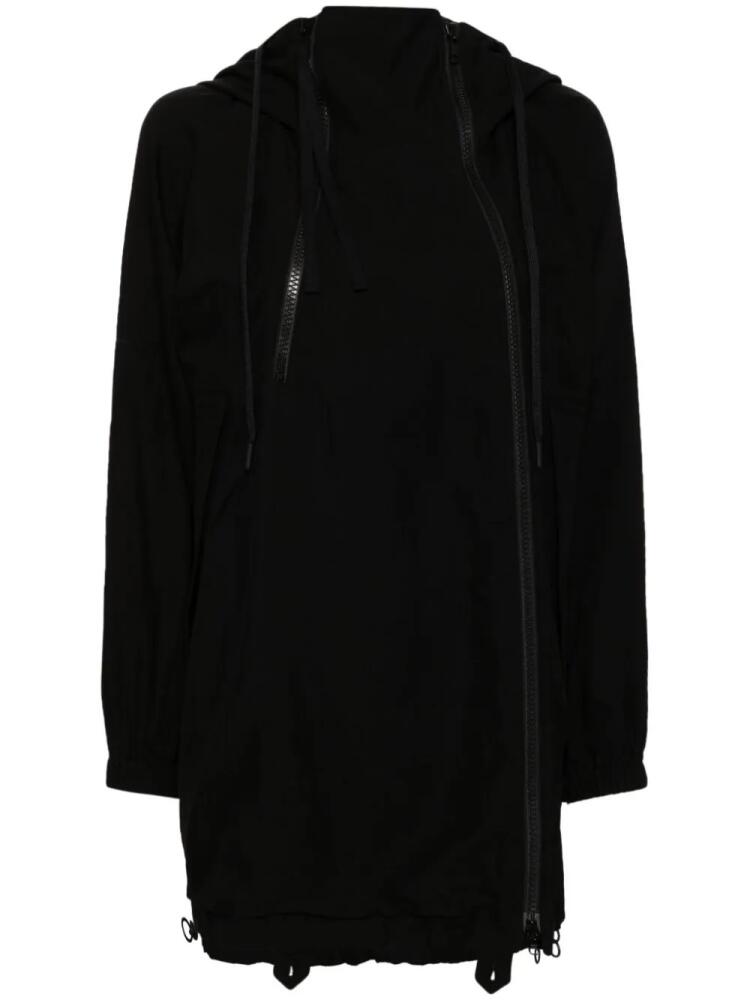 Yohji Yamamoto asymmetric hooded jacket - Black Cover