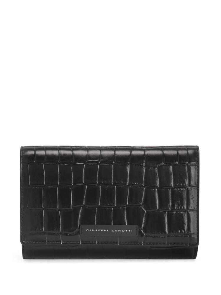 Giuseppe Zanotti Wendy crocodile effect clutch bag - Black Cover