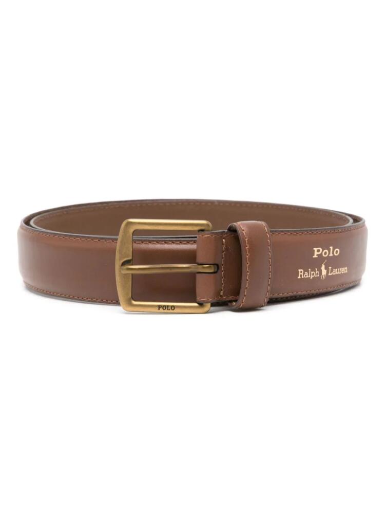 Polo Ralph Lauren logo-stamp belt - Brown Cover