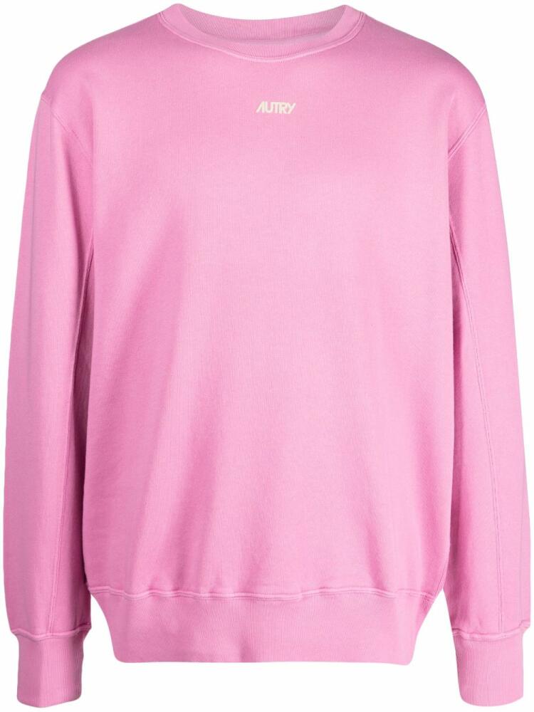 Autry logo-print cotton sweatshirt - Pink Cover