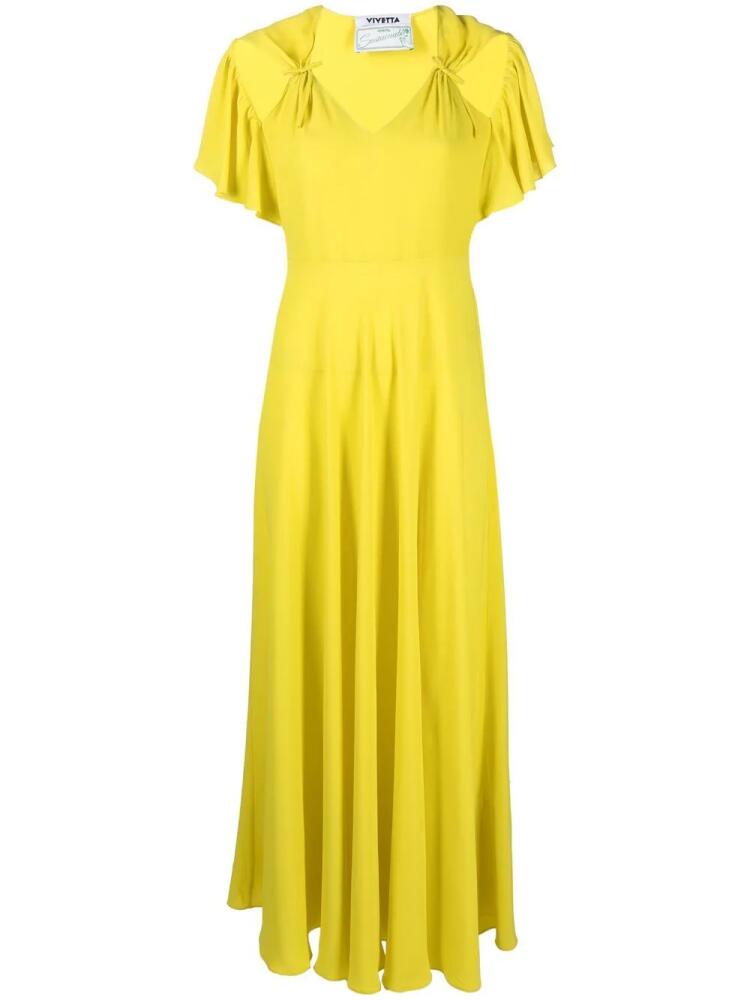 Vivetta ruched cut-out maxi dress - Yellow Cover