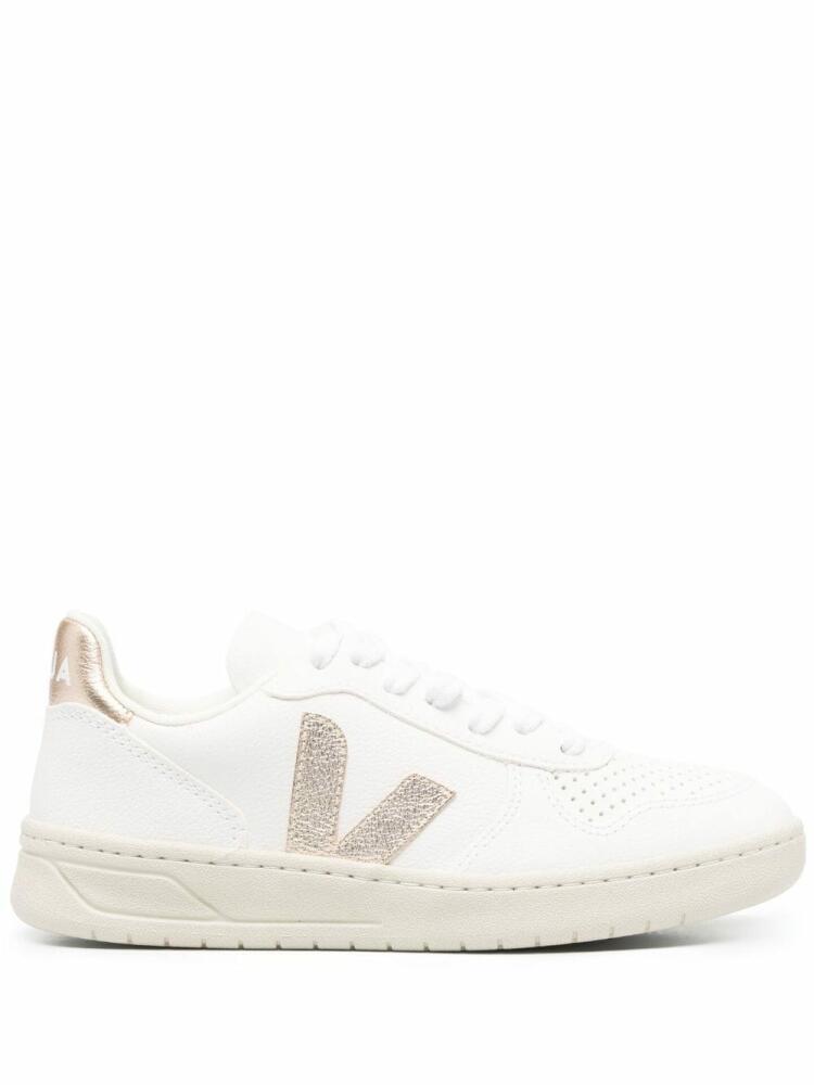 VEJA V12 metallic leather sneakers - White Cover