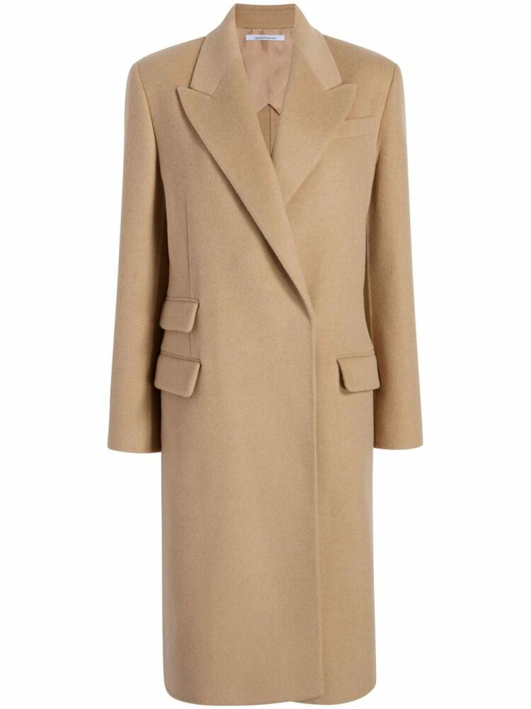 Another Tomorrow double-faced recycled wool tailored coat - Brown Cover