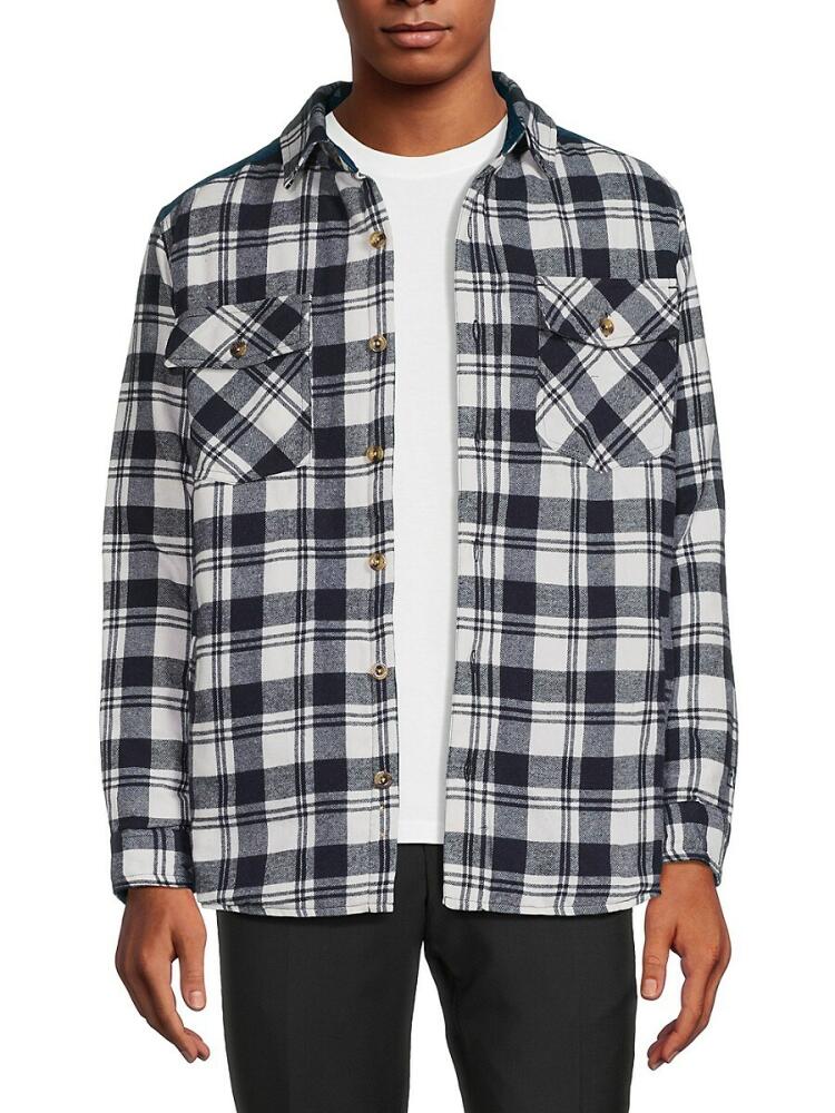 Avalanche Men's Plaid Flannel Shacket - Navy White Cover