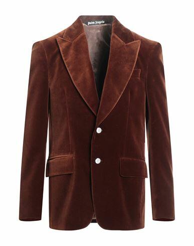 Palm Angels Man Blazer Brown Cotton Cover