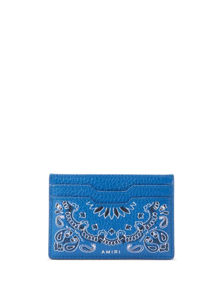 AMIRI embroidered bandana-motif cardholder - Blue Cover