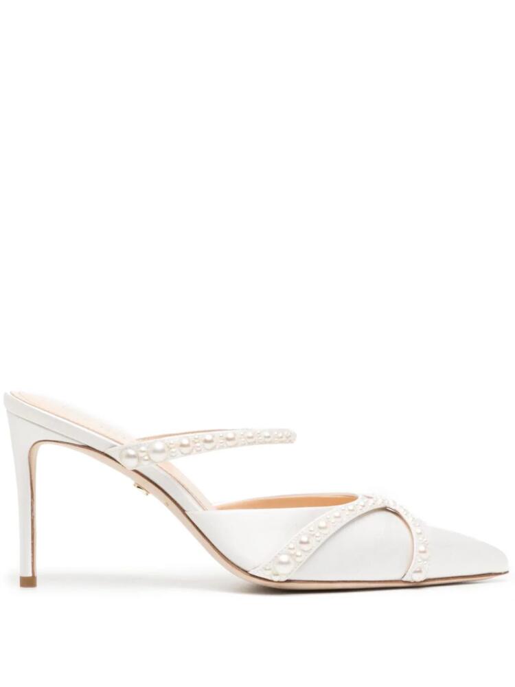 Dee Ocleppo Grenada 85mm satin mules - White Cover