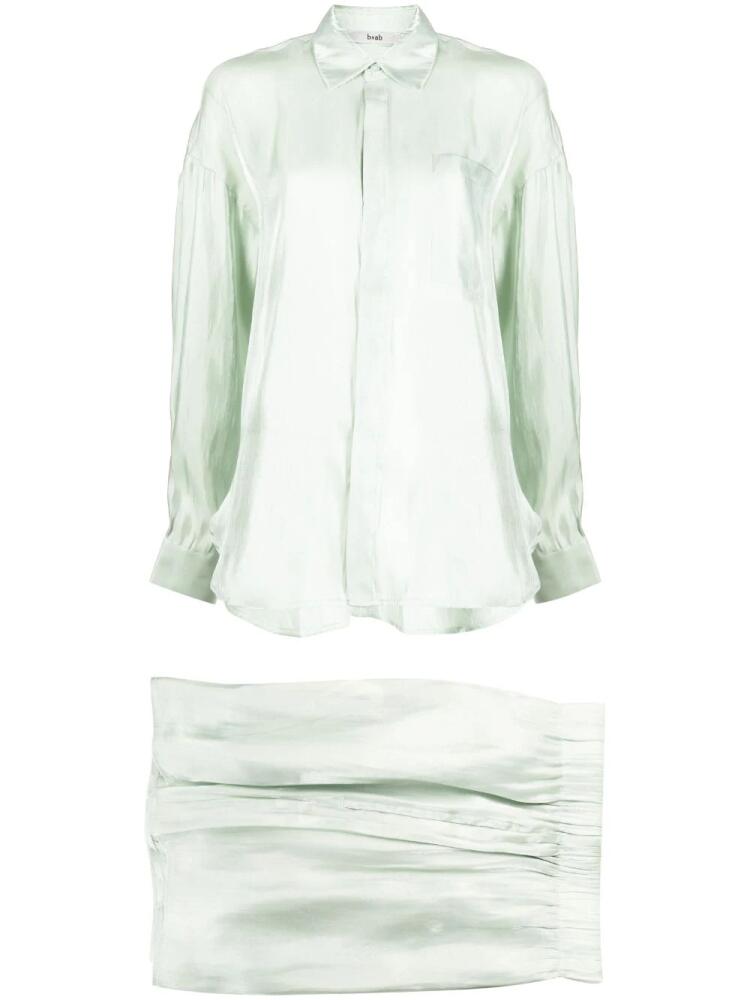 b+ab satin button-up shirt - Green Cover