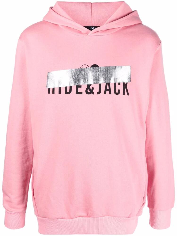 Hide&Jack logo-print pullover hoodie - Pink Cover