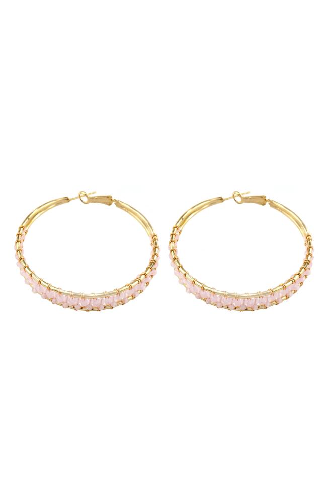 Panacea Bead Hoop Earrings in Pink Cover