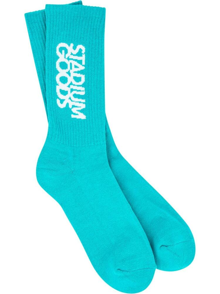 STADIUM GOODS® logo "Teal" crew socks - Blue Cover