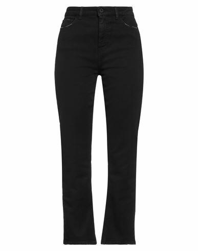 Pence Woman Pants Black Cotton, Elastane Cover