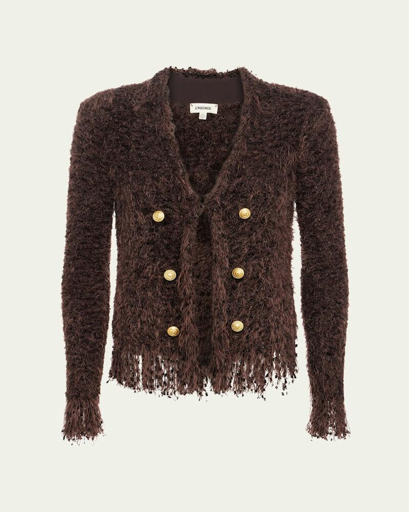 L'Agence Azure Fuzzy Cardigan Blazer Cover