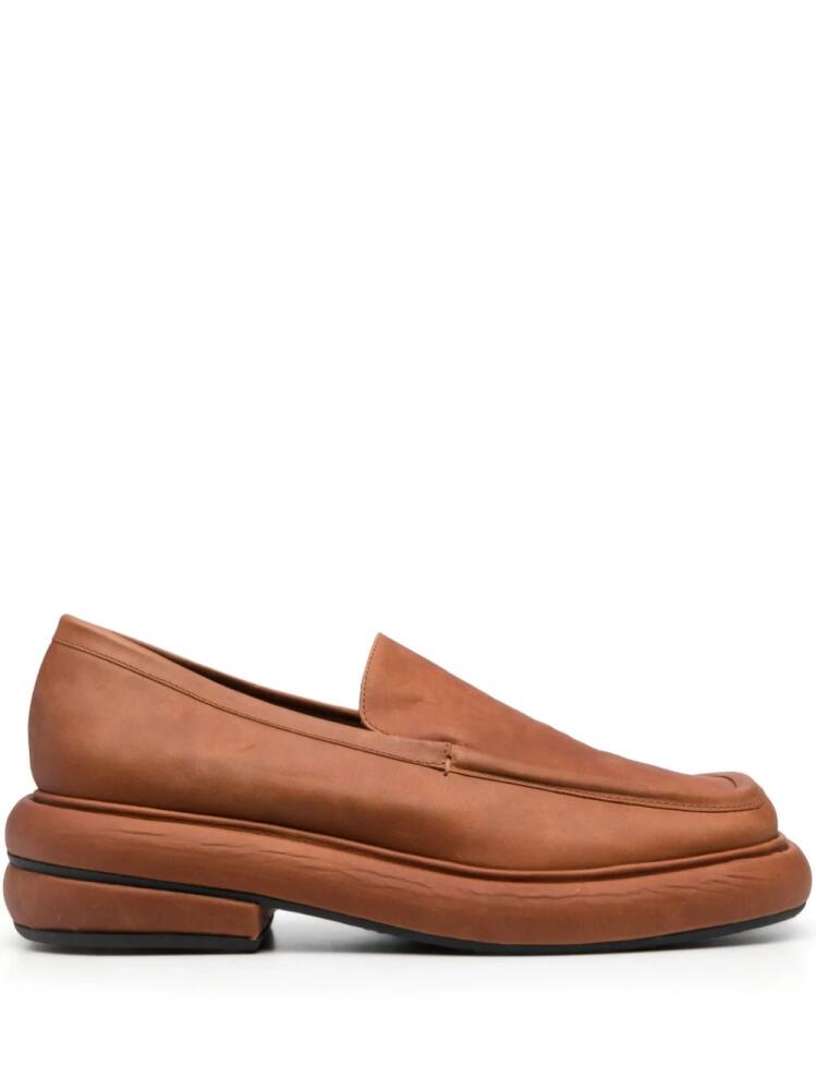 Eckhaus Latta Stacked slip-on suede loafers - Brown Cover