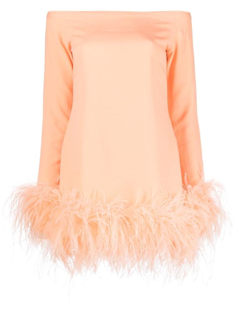 Taller Marmo Kika feather-trimmed minidress - Orange Cover