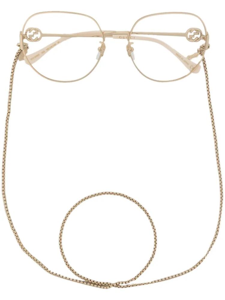 Gucci Eyewear oversized round-frame glasses - Gold Cover