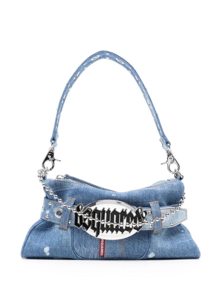 DSQUARED2 Gothic logo-plaque denim bag - Blue Cover