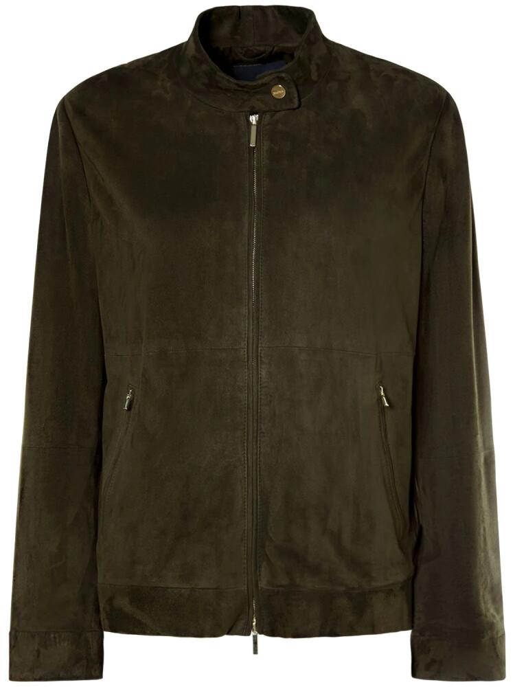 'S MAX MARA Jene Leather & Suede Biker Jacket Cover