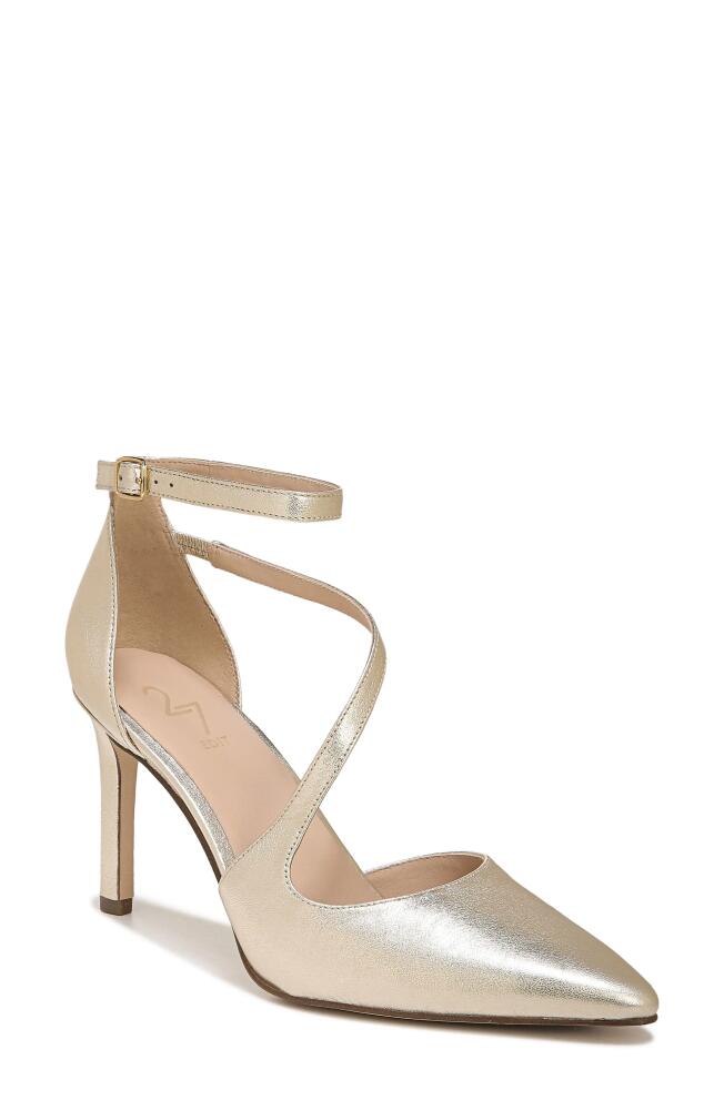 27 EDIT Naturalizer Abilyn Ankle Strap Pump in Gold Leather Cover