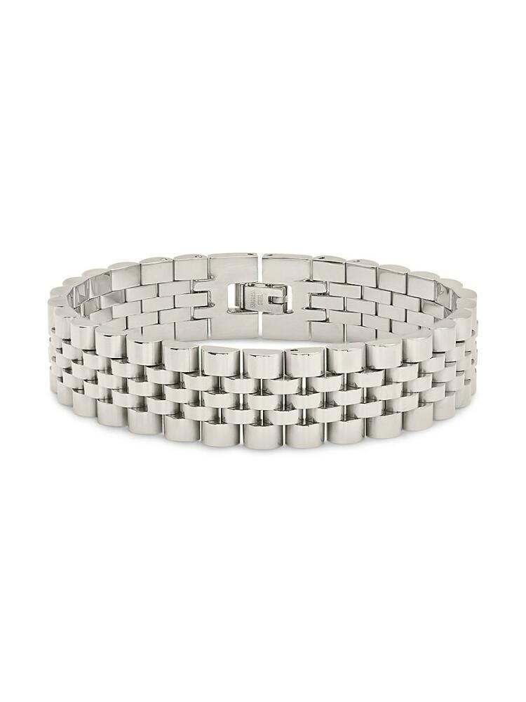 Sterling Forever Women's Rhodium Plated Stainless Steel Band Chain Bracelet Cover