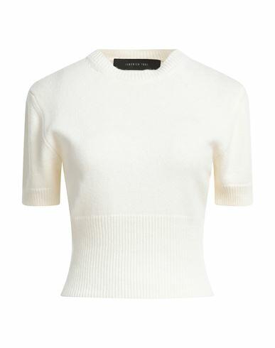 Federica Tosi Woman Sweater Cream Merino Wool, Cashmere Cover