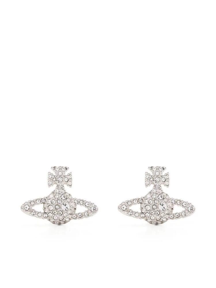 Vivienne Westwood crystal-embellished logo stud earring - Silver Cover